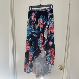 Flying Tomato Black Floral Asymmetrical Skirt